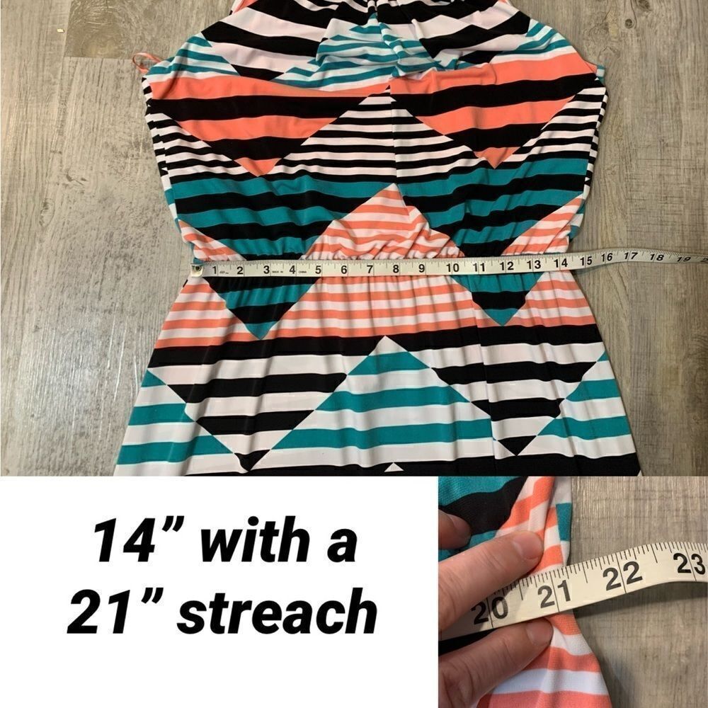 Jessica Simpson multicolored striped maxi - Picture 11 of 14